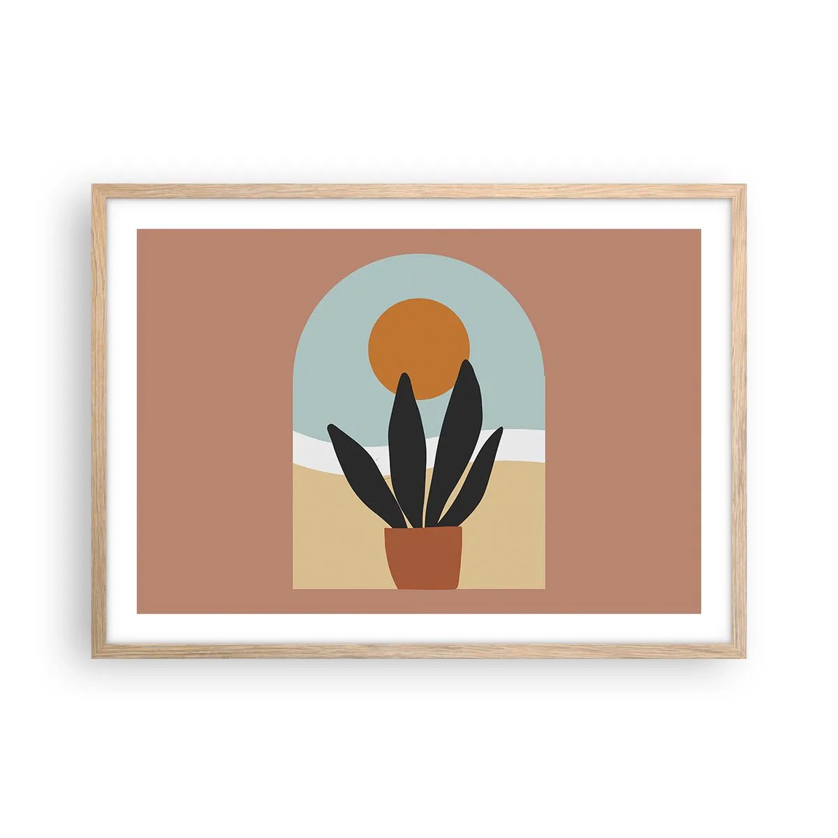 Poster în ramă de stejar deschis - Bucurii mici - 70x50 cm