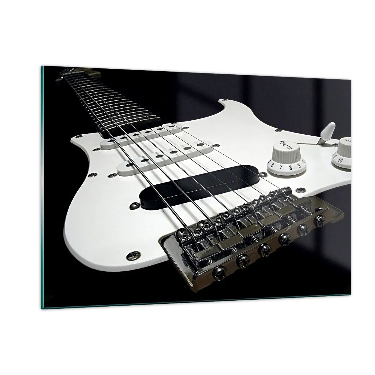 Tablou pe sticlă - Sunet ascuns în alb - 120x80 cm