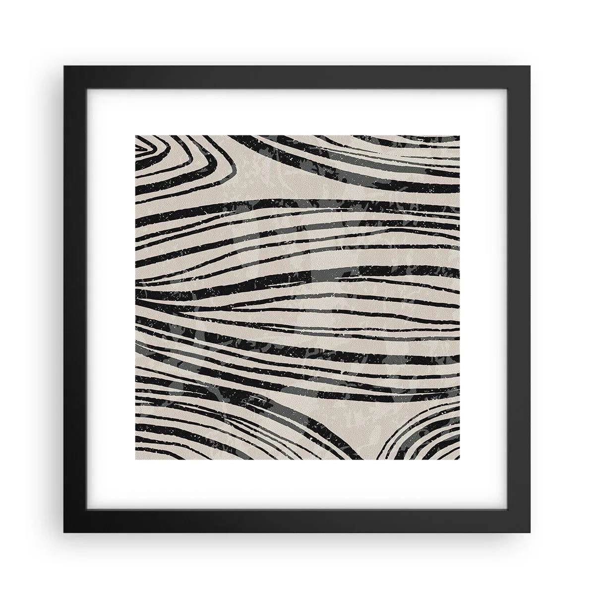 Poster în ramă neagră - Deversare de linii - 30x30 cm