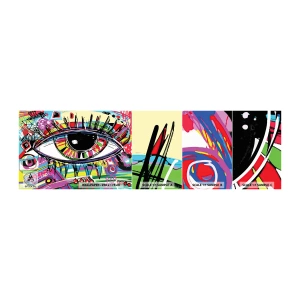 Mostră de Tapet Standard Eco - Un ochi colorat - un suflet colorat - Abstracția, Ochi, Grafică - 100x30 cm