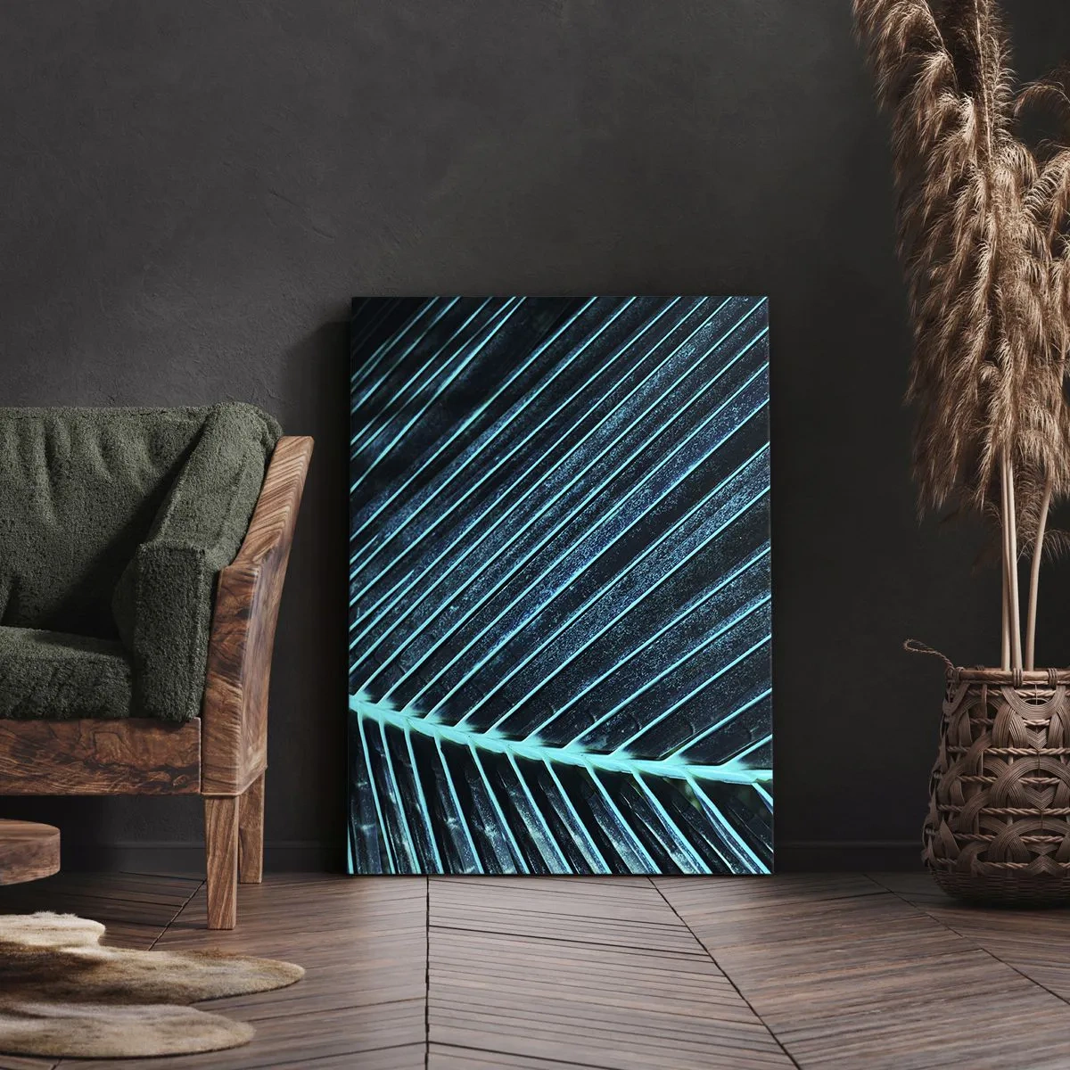 Tablou pe pânză - Textura verdelui - 65x120 cm