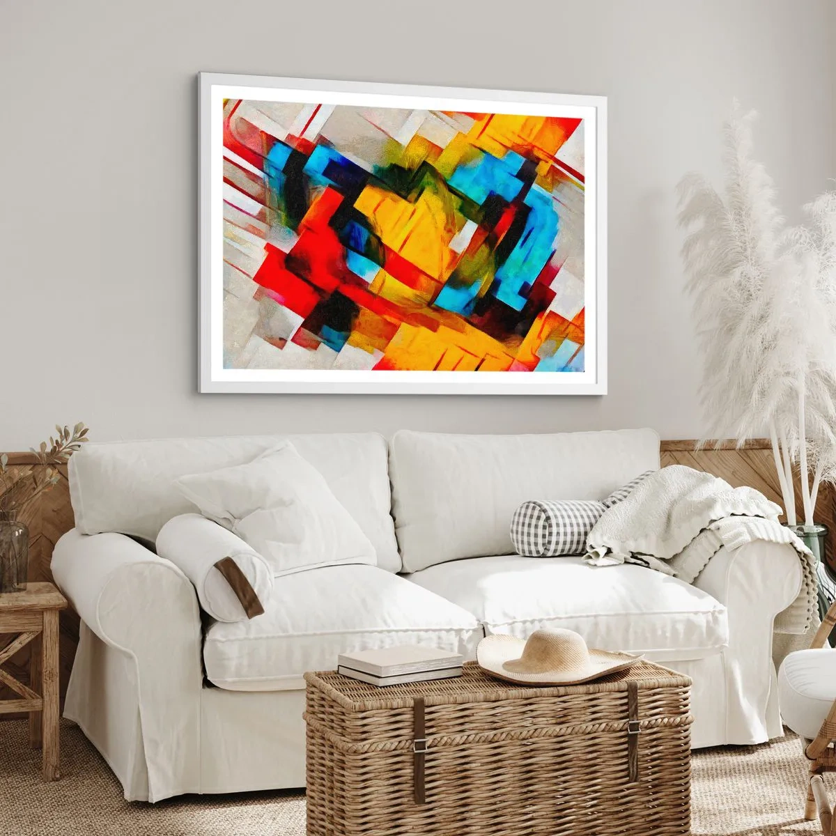 Poster în ramă albă - Sandviș multicolor - 40x30 cm