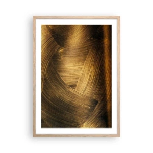 Poster în ramă de stejar deschis - Într-un labirint de aur - 50x70 cm
