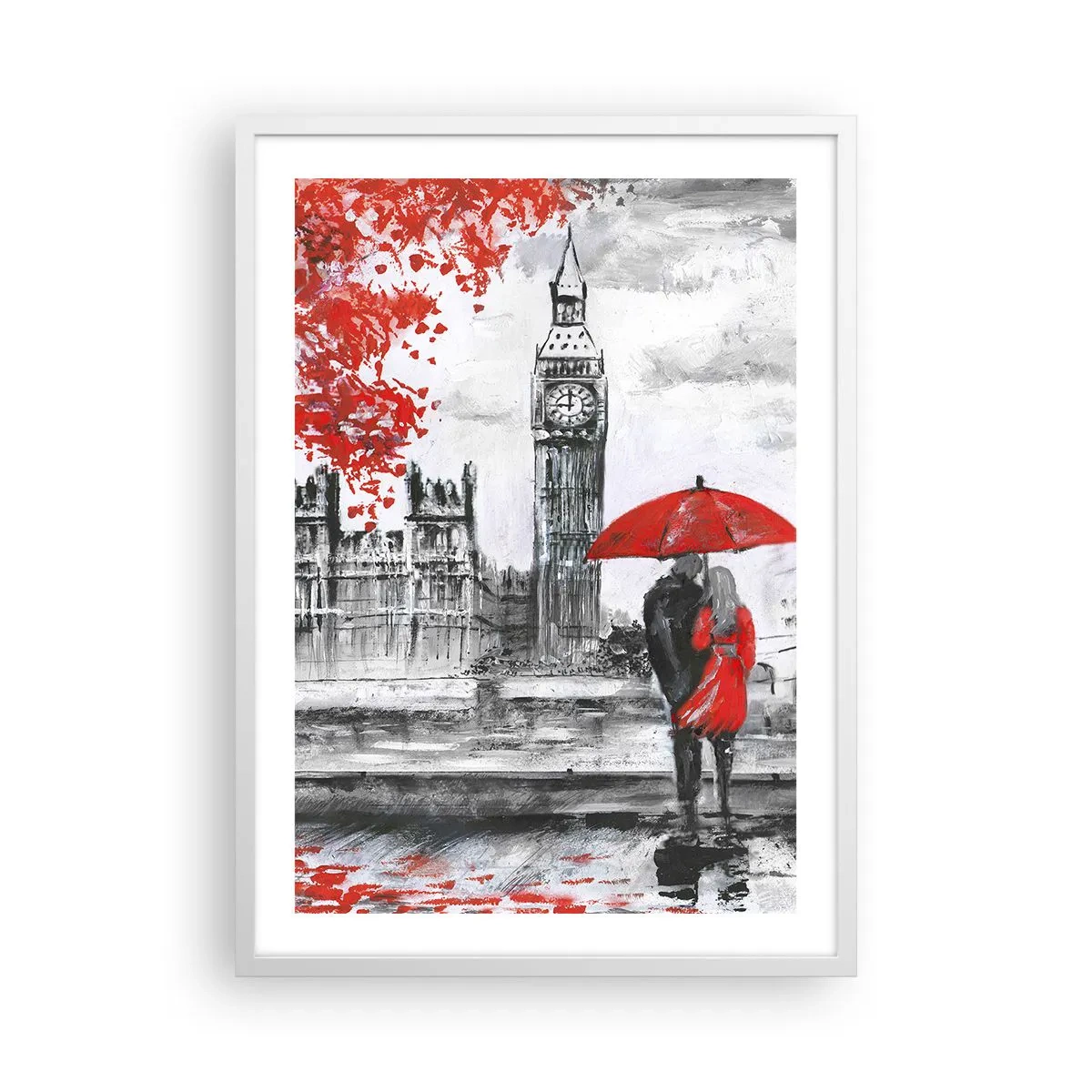 Poster în ramă albă - Îndrăgostit de Londra - 50x70 cm