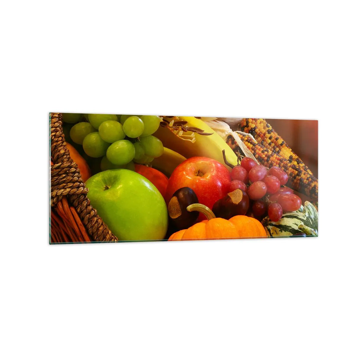 Tablou pe sticlă - Coșul de recoltă - 120x50 cm