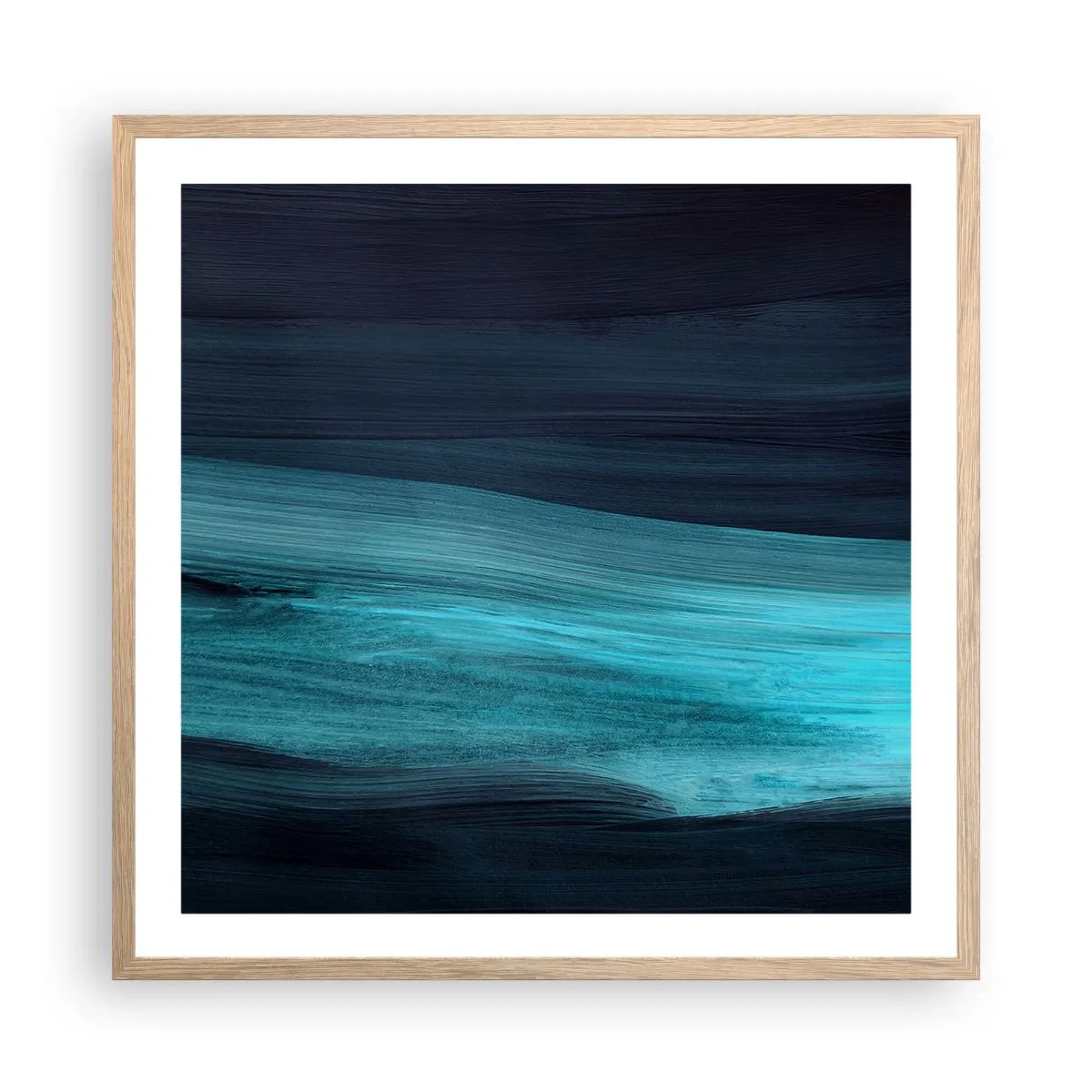 Poster în ramă de stejar deschis - Du-te cu fluxul - 60x60 cm