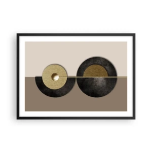 Poster în ramă neagră - Variații în jurul unui cerc - 70x50 cm