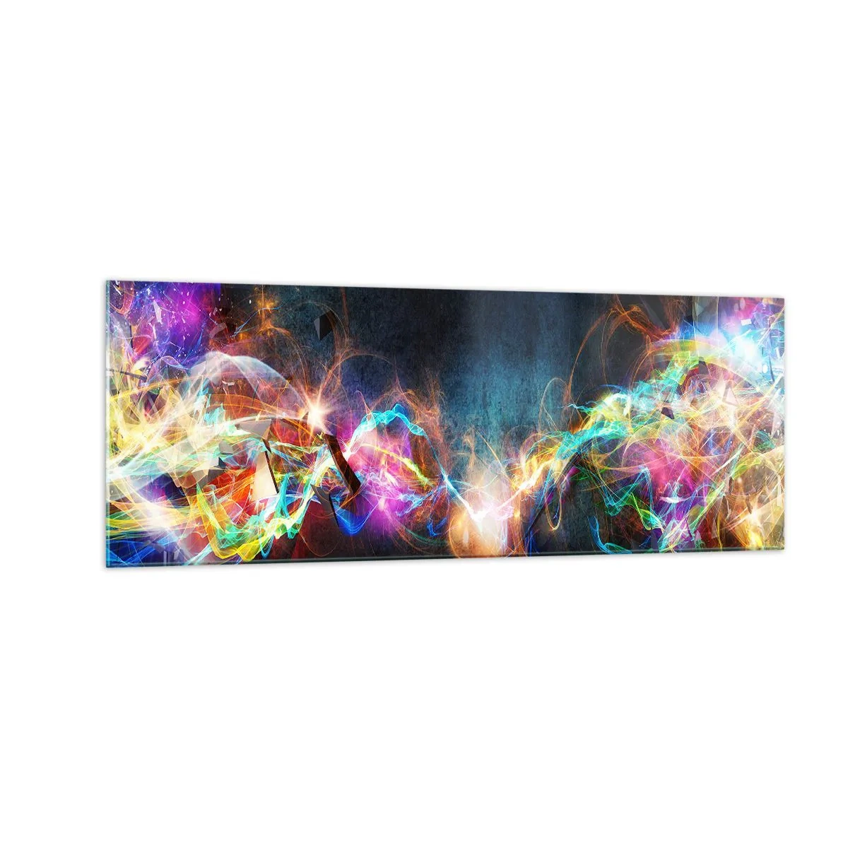 Tablou pe sticlă - Cu bucurie împotriva întunericului - 140x50 cm