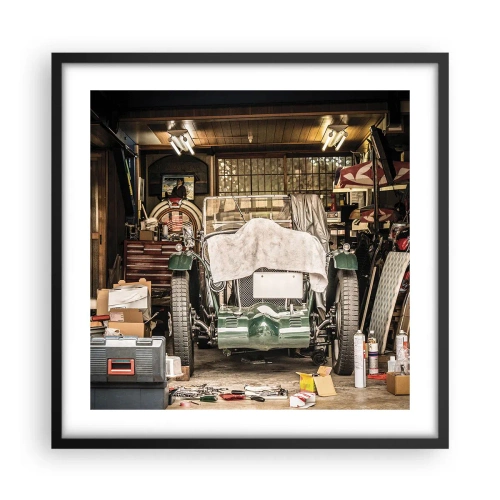 Poster în ramă neagră - Înapoi în trecut - 50x50 cm