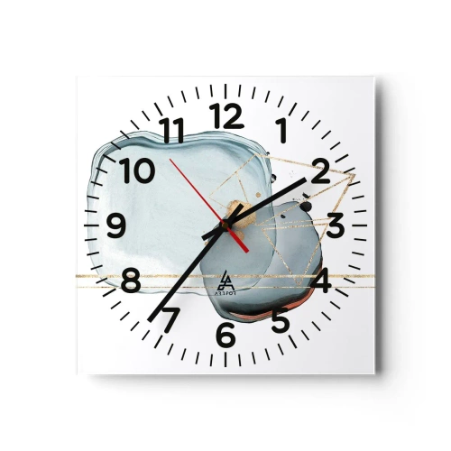 Ceas de perete - Ceas pe sticlă - Studiul picăturii - 40x40 cm