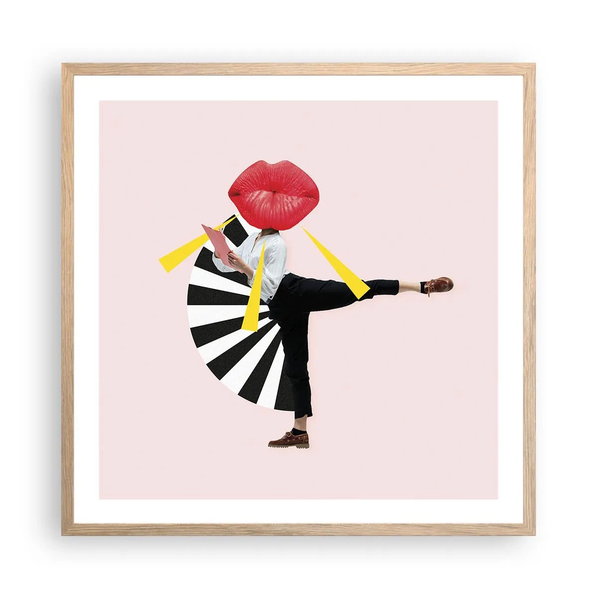 Poster în ramă de stejar deschis - Artă pop suprarealistă - 60x60 cm
