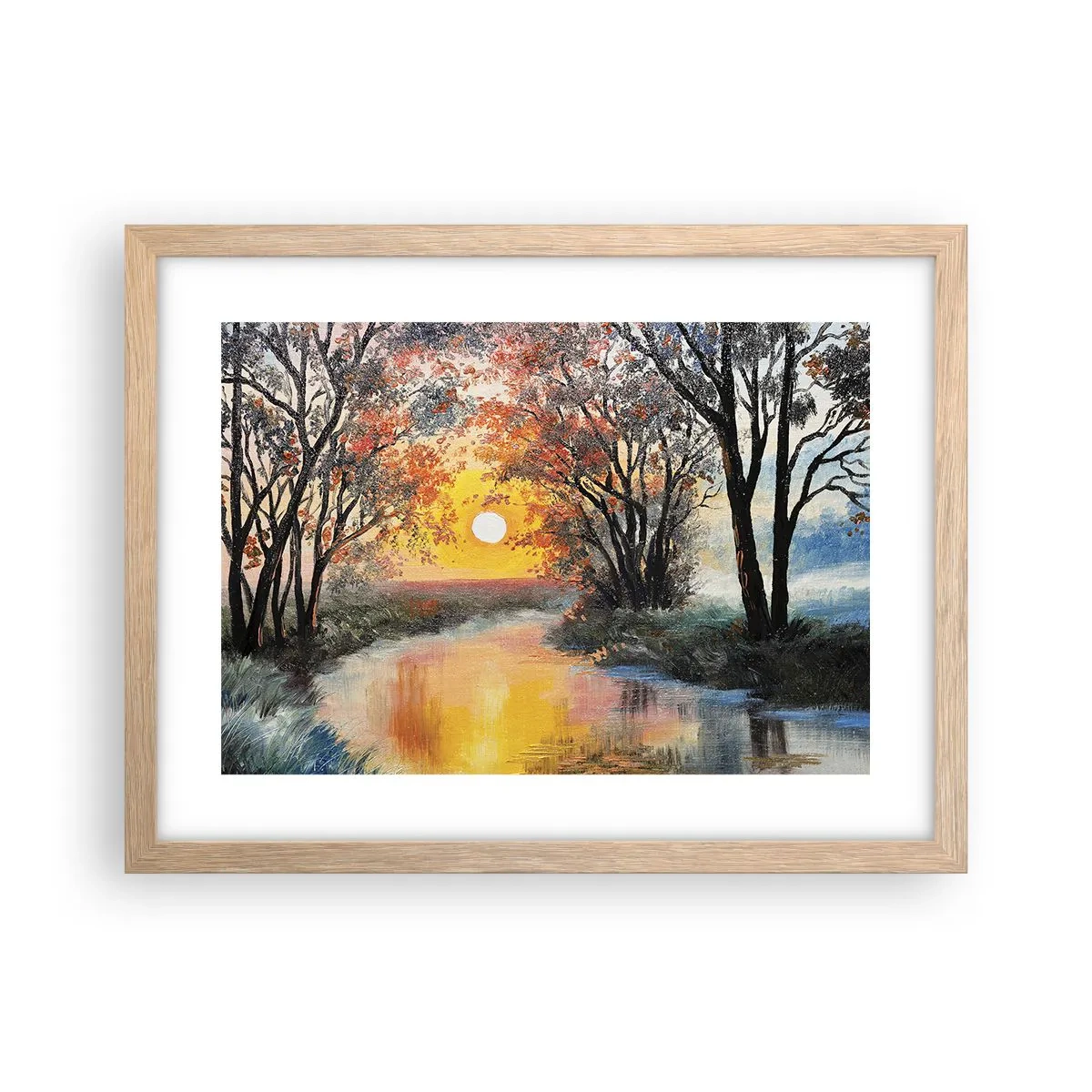 Poster în ramă de stejar deschis - Atmosferă de toamnă - 40x30 cm