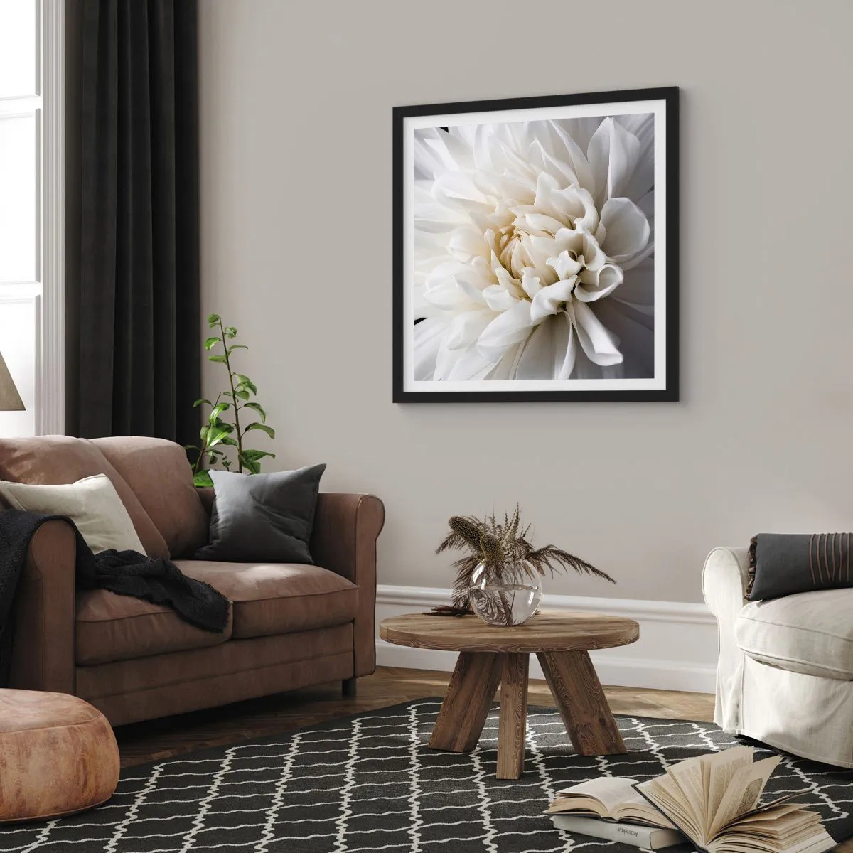 Poster în ramă neagră - Dimineața miresei - 60x60 cm