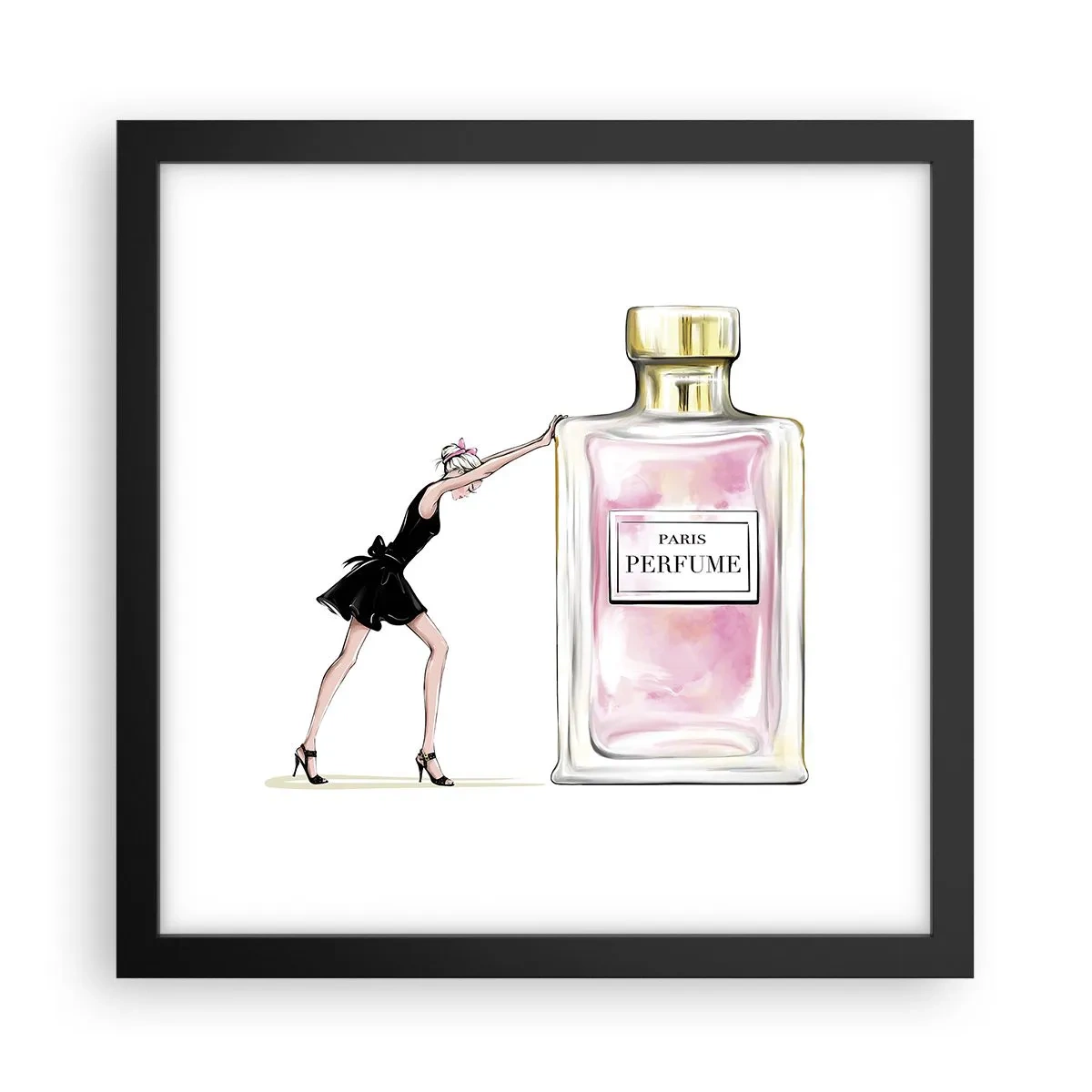 Poster în ramă neagră - Esența feminității - 30x30 cm