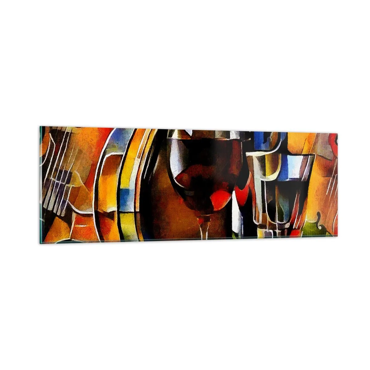 Tablou pe sticlă - Și lumea devine mai colorată - 90x30 cm