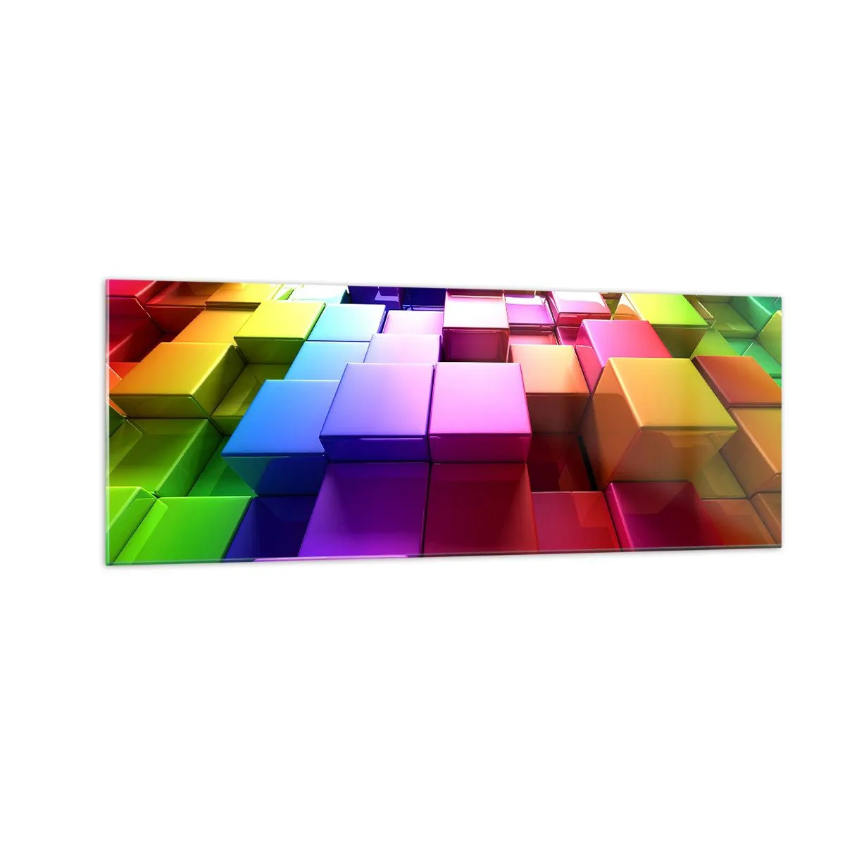 Tablou pe sticlă - Op-art împreună ca o echipă - 140x50 cm