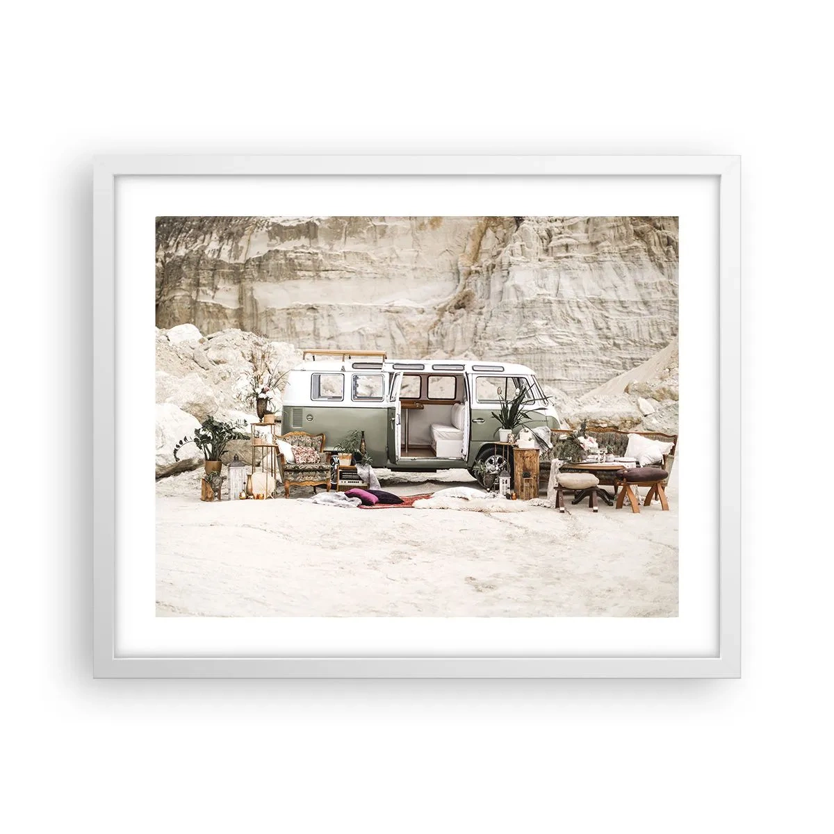 Poster în ramă albă - Să înceapă călătoria - 50x40 cm