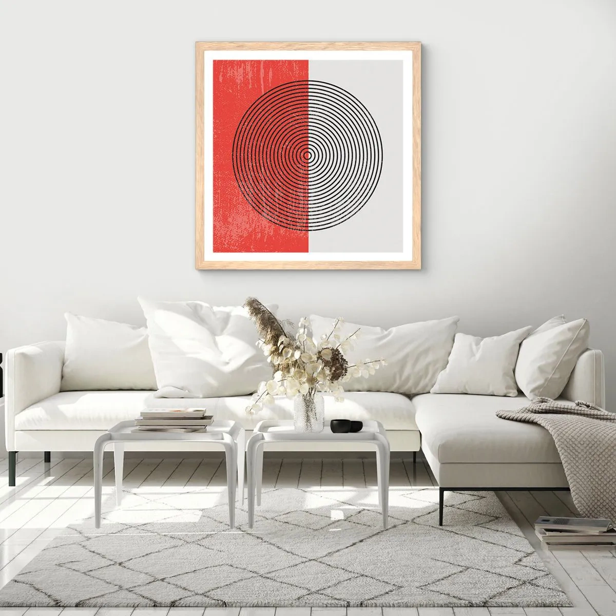 Poster în ramă de stejar deschis - Direct la subiect - 40x40 cm