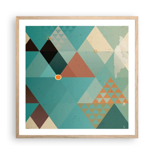 Poster în ramă de stejar deschis - Unitatea multiplicității, multiplicitatea unității - 60x60 cm