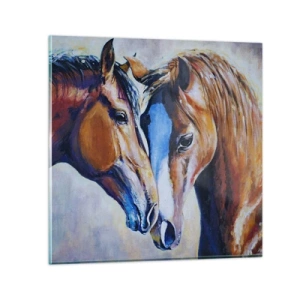 Tablou pe sticlă - Două suflete apropiate - 40x40 cm