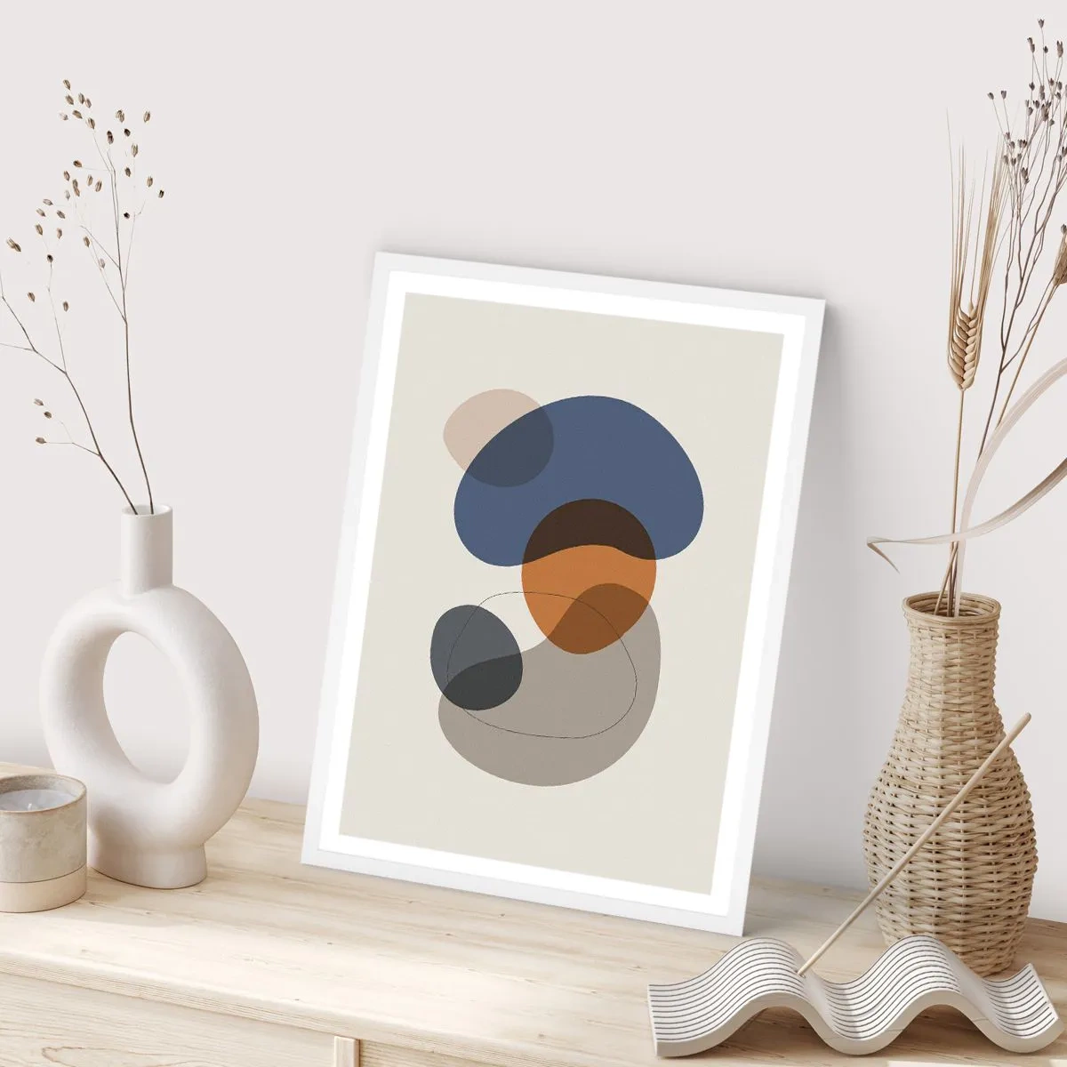 Poster în ramă albă - Picături de culoare - 61x91 cm