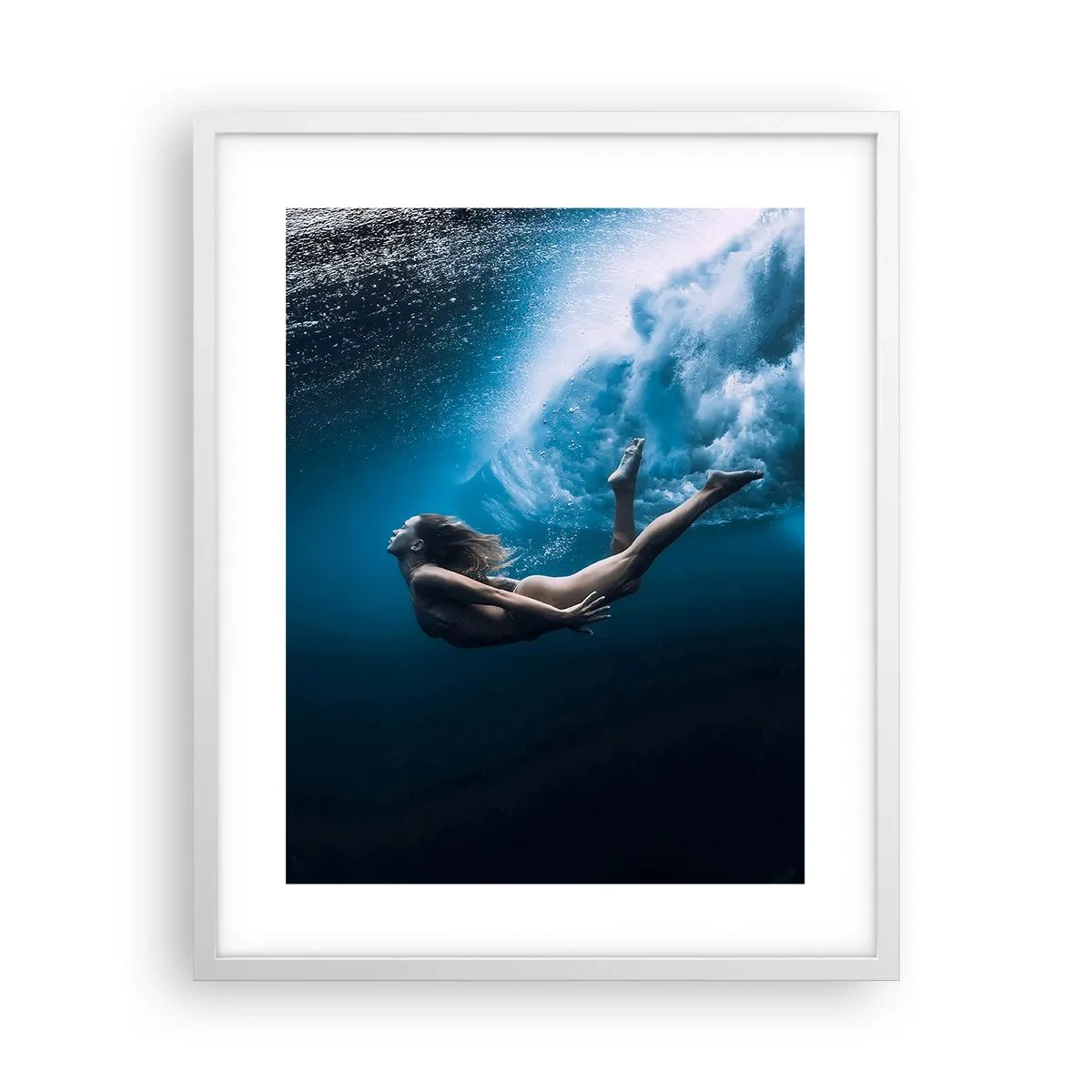 Poster în ramă albă - Sirena modernă - 40x50 cm