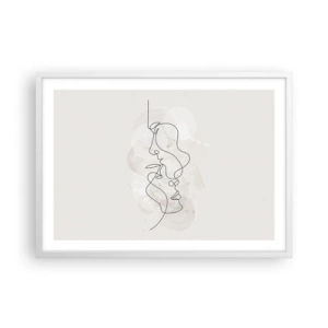 Poster în ramă albă - Încurcați într-o îmbrățișare - 70x50 cm