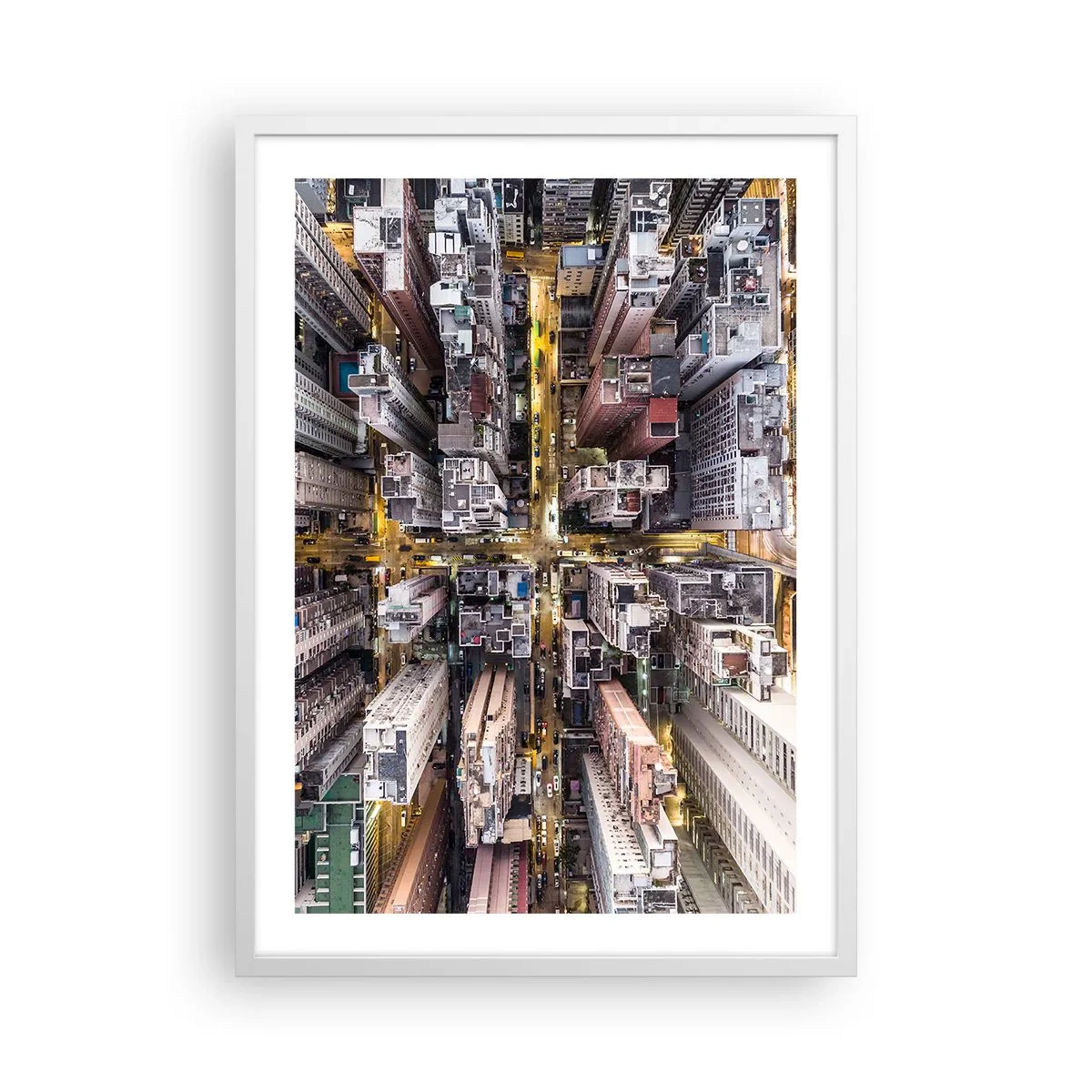 Poster în ramă albă - Salutări din Hongkong - 50x70 cm