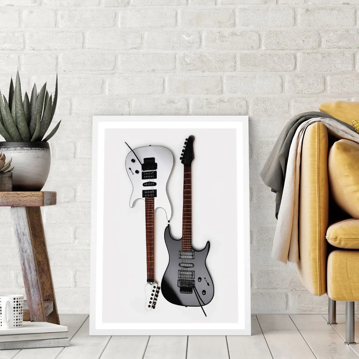 Poster în ramă albă - Armonie de forme - 50x70 cm