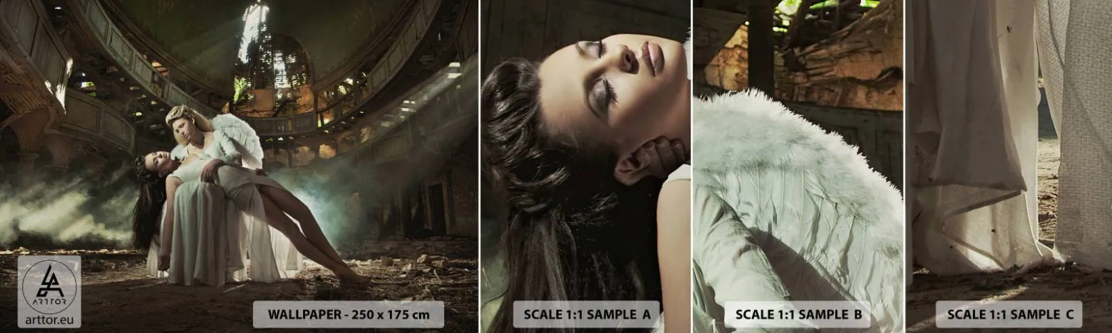 Mostră de Tapet Standard Eco - Spiritul vechiului teatru - Femeie, Înger, Bucată - 100x30 cm