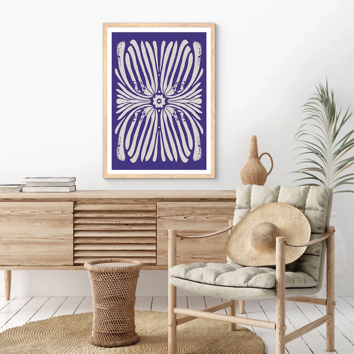 Poster în ramă de stejar deschis - Inspirații etnice - 70x100 cm