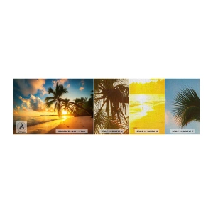 Mostră tapet Premium Canvas - Visul din Caraibe - Peisaj, Palmier de nuca de cocos, Mare - 100x30 cm