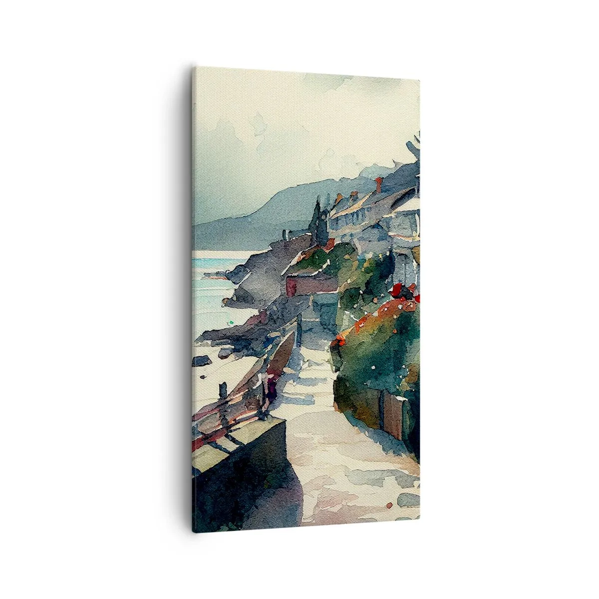 Tablou pe pânză - Orășel mediteraneean - 55x100 cm