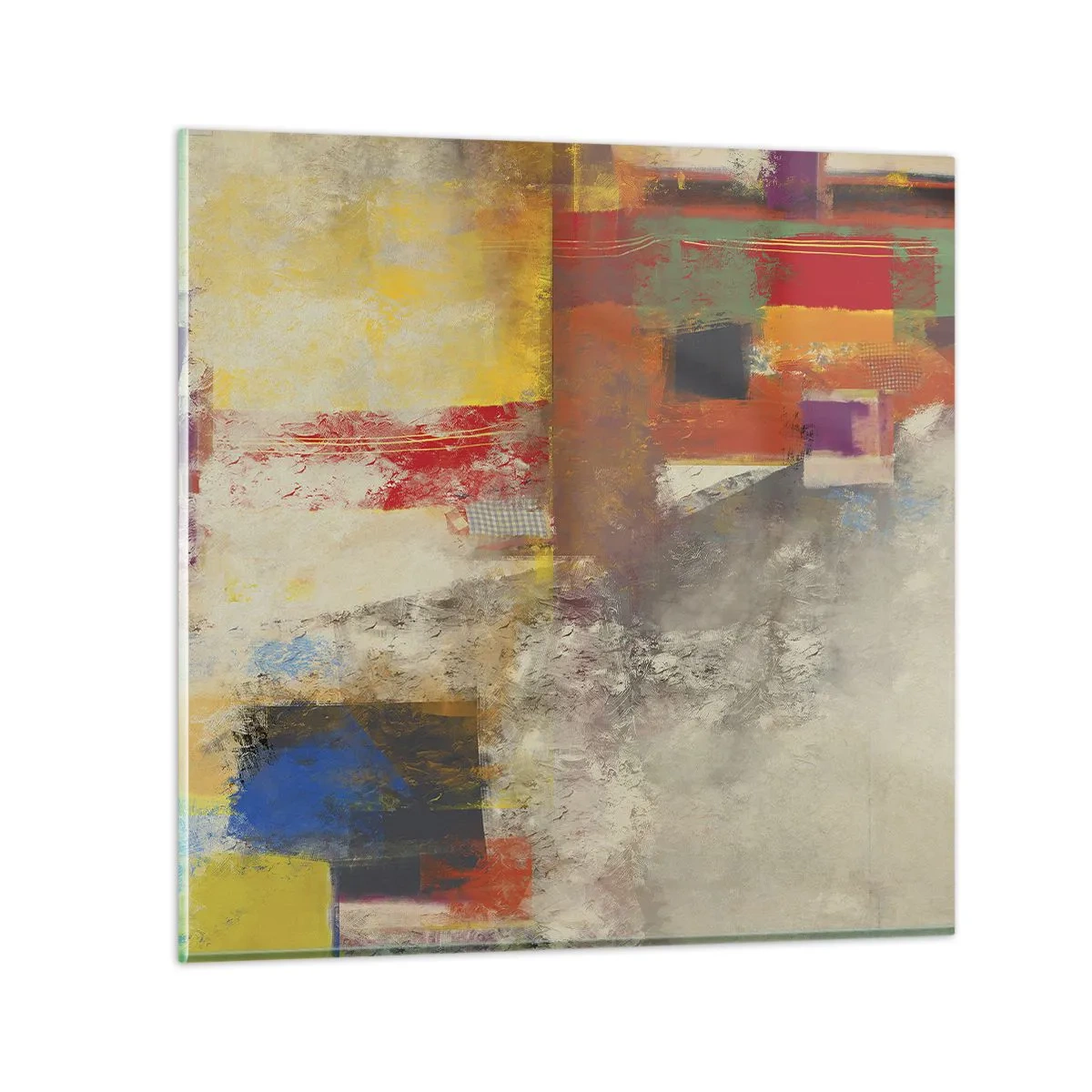 Tablou pe sticlă - Geometria culorilor - 30x30 cm