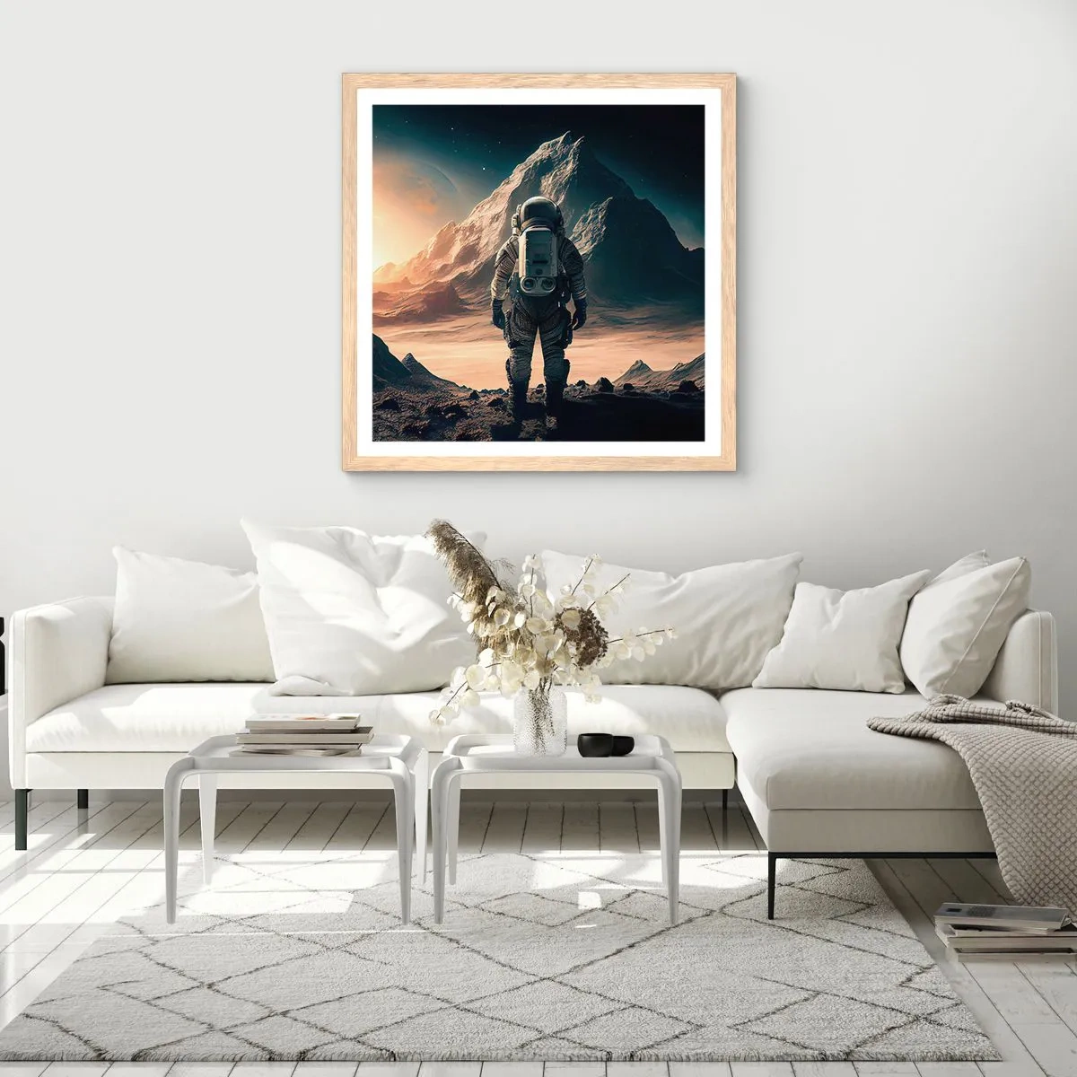 Poster în ramă de stejar deschis - O nouă provocare - 40x40 cm