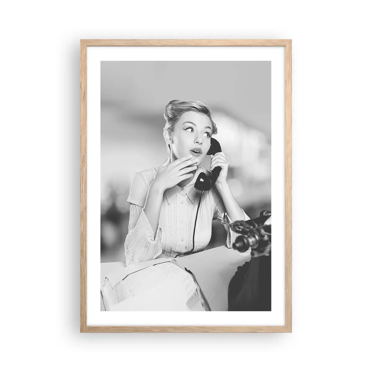 Poster în ramă de stejar deschis - Bună ziua, suntem în anii '50. - 50x70 cm