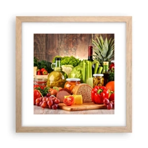 Poster în ramă de stejar deschis - Afumate, prăjite, marinate - 30x30 cm