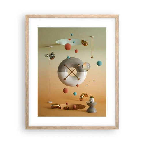 Poster în ramă de stejar deschis - Orice se poate întâmpla - 40x50 cm