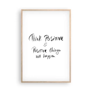 Poster în ramă de stejar deschis - Cum să trăim bine? - 61x91 cm