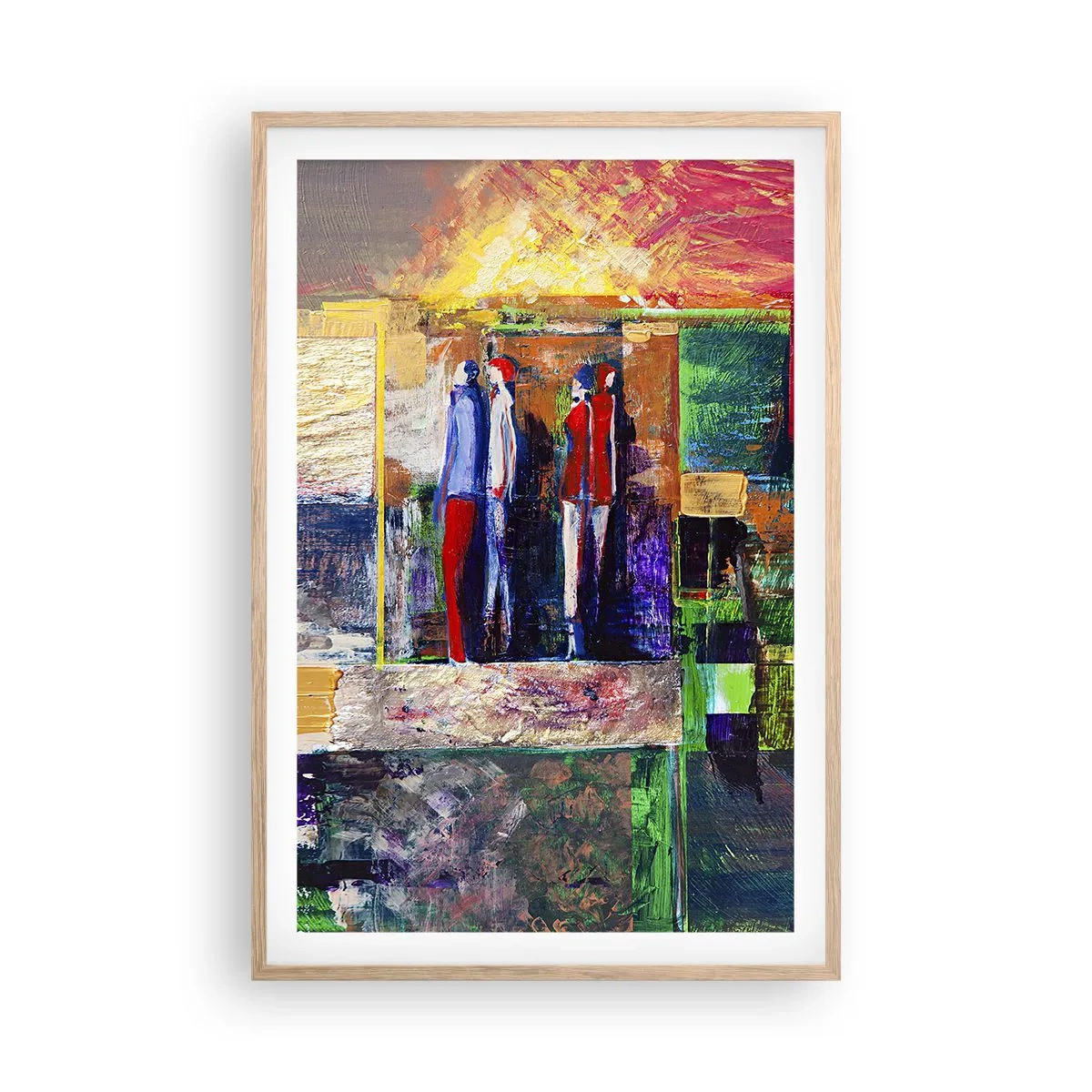 Poster în ramă de stejar deschis - Relații și emoții - 61x91 cm