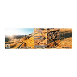 Mostră tapet autocolant Deluxe Sticker - Într-o vale de aur - Peisaj, Munţi, Italia - 100x30 cm