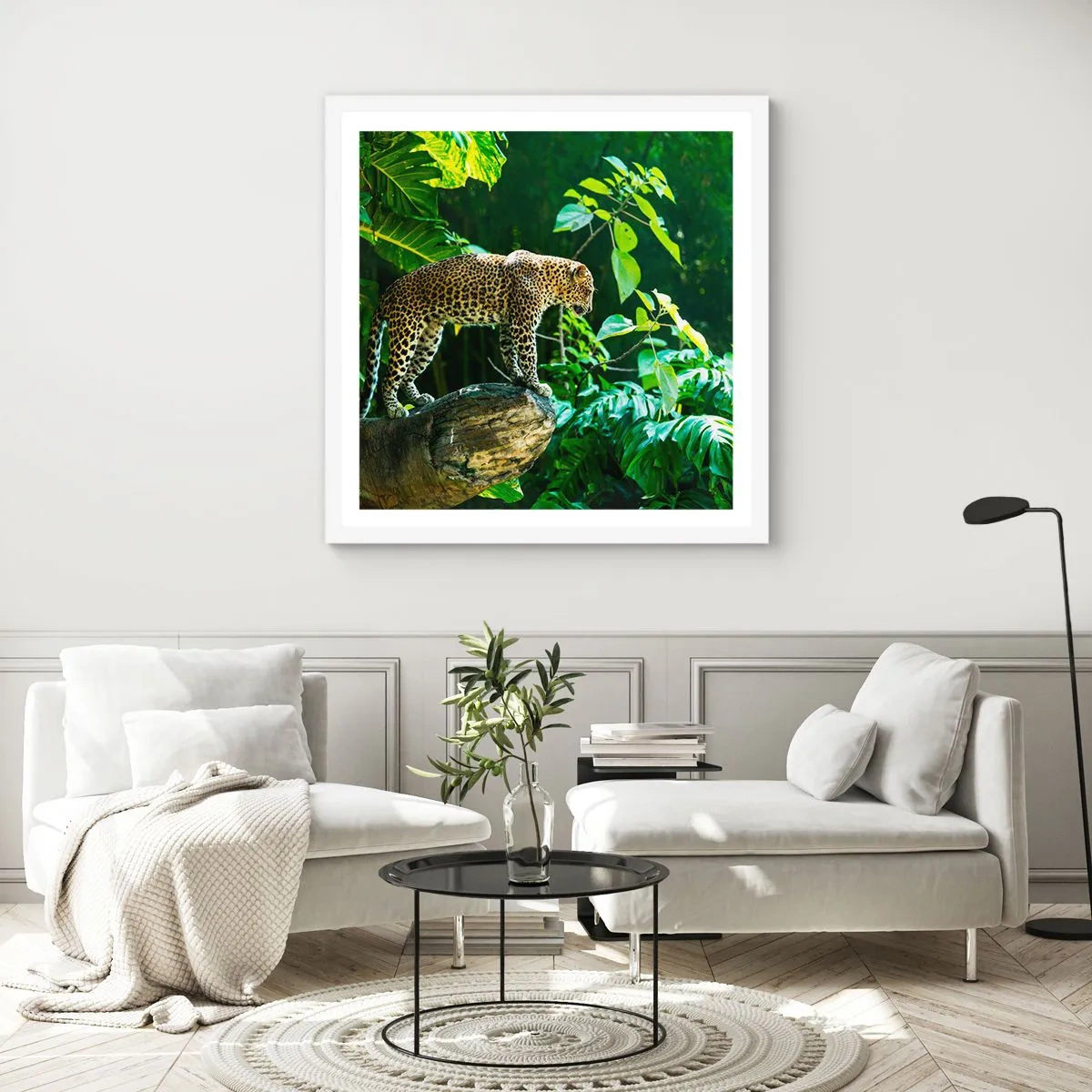 Poster în ramă albă - La vânătoare? - 50x50 cm