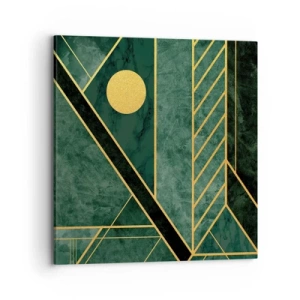 Tablou pe pânză - Dinamica aurului și a azurului - 70x70 cm