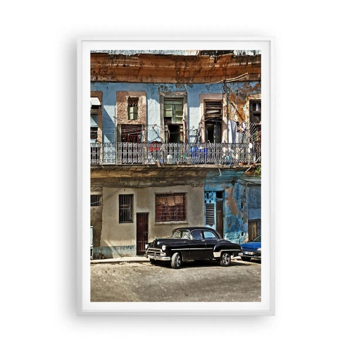 Poster în ramă albă - Sentimente cubaneze - 70x100 cm