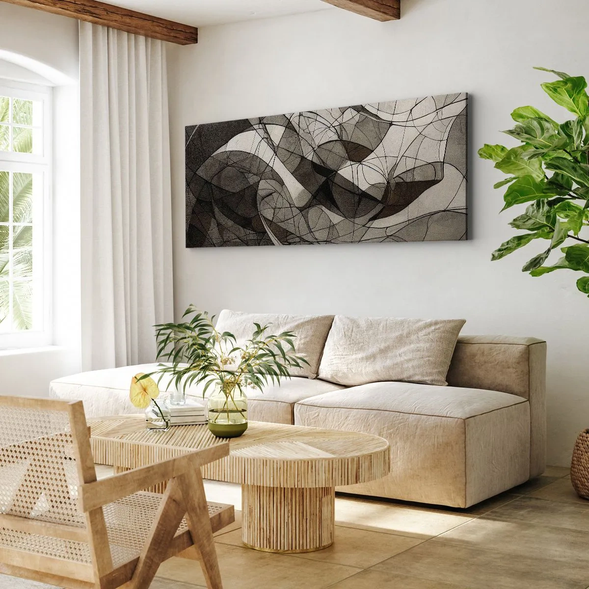Tablou pe pânză - Circulația culorilor pământului - 100x40 cm