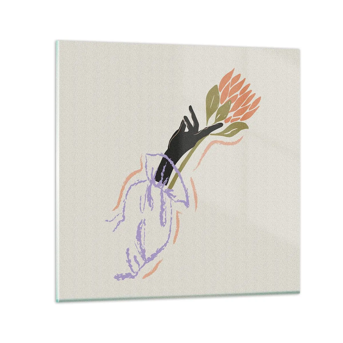 Tablou pe sticlă - Atingere surorială - 70x70 cm