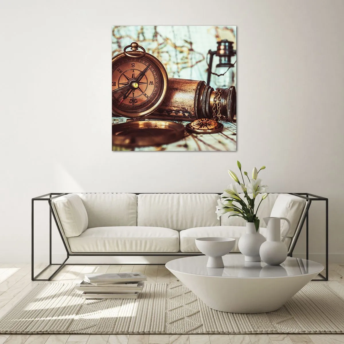 Tablou pe sticlă - Te așteaptă o aventură cu pirați în Caraibe - 50x50 cm