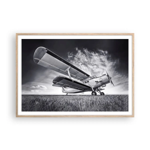 Poster în ramă de stejar deschis - Rătăcitorul înaripat - 100x70 cm