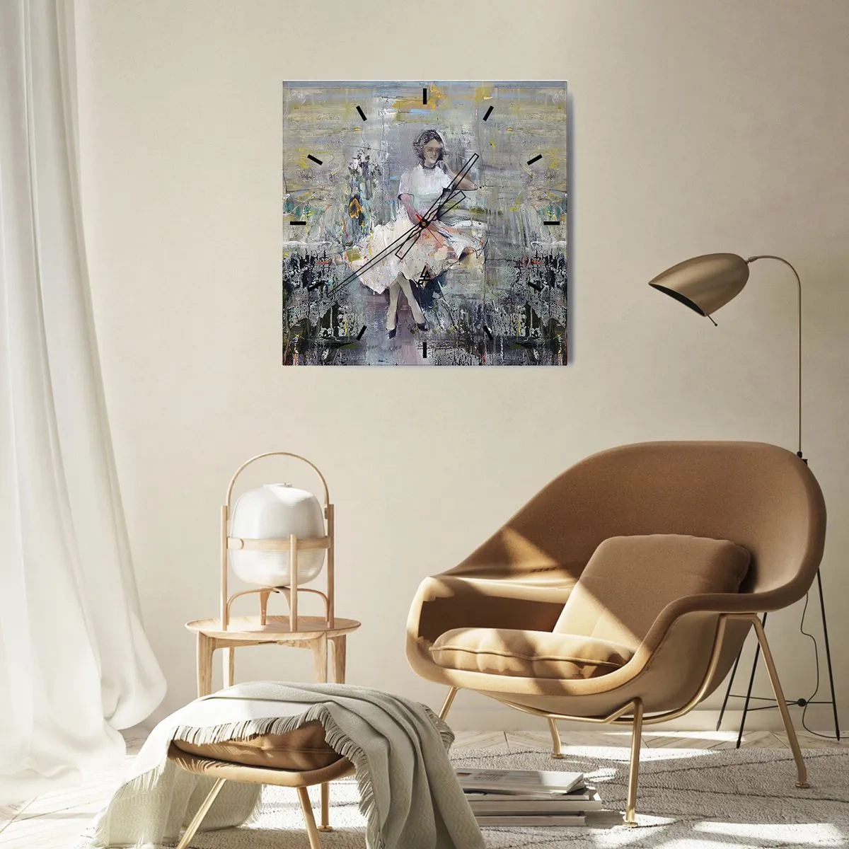 Ceas de perete - Ceas pe sticlă - Clasică și modernă - 30x30 cm