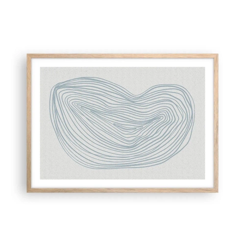 Poster în ramă de stejar deschis - Zâmbet de picături - 70x50 cm